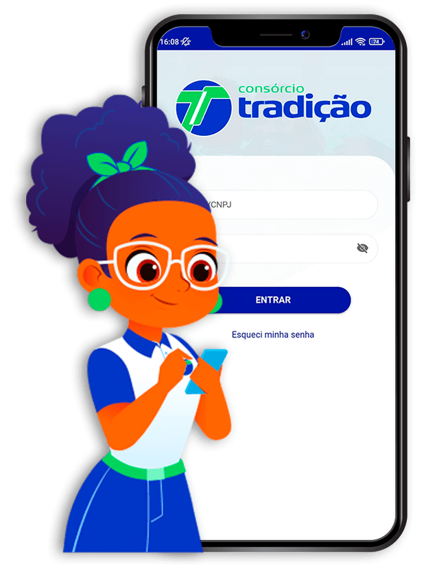 Imagem do App do Consórcio Tradição